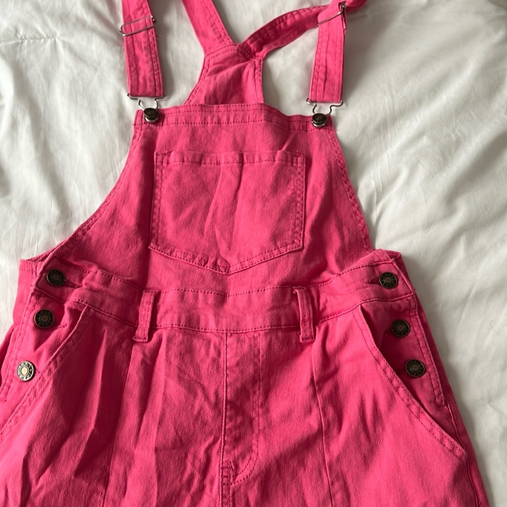 hot pink overalls